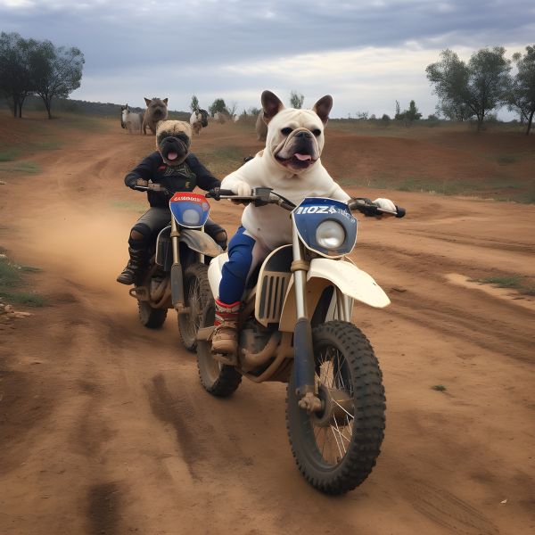 Dogs Chasing Motorcycle Dogs riding dirt bikes - Impossible Images - Unique stock images for ...