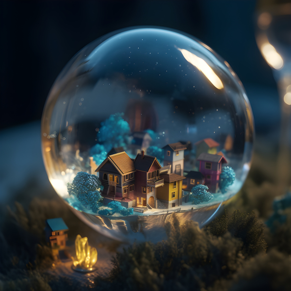 A tiny city inside a bubble