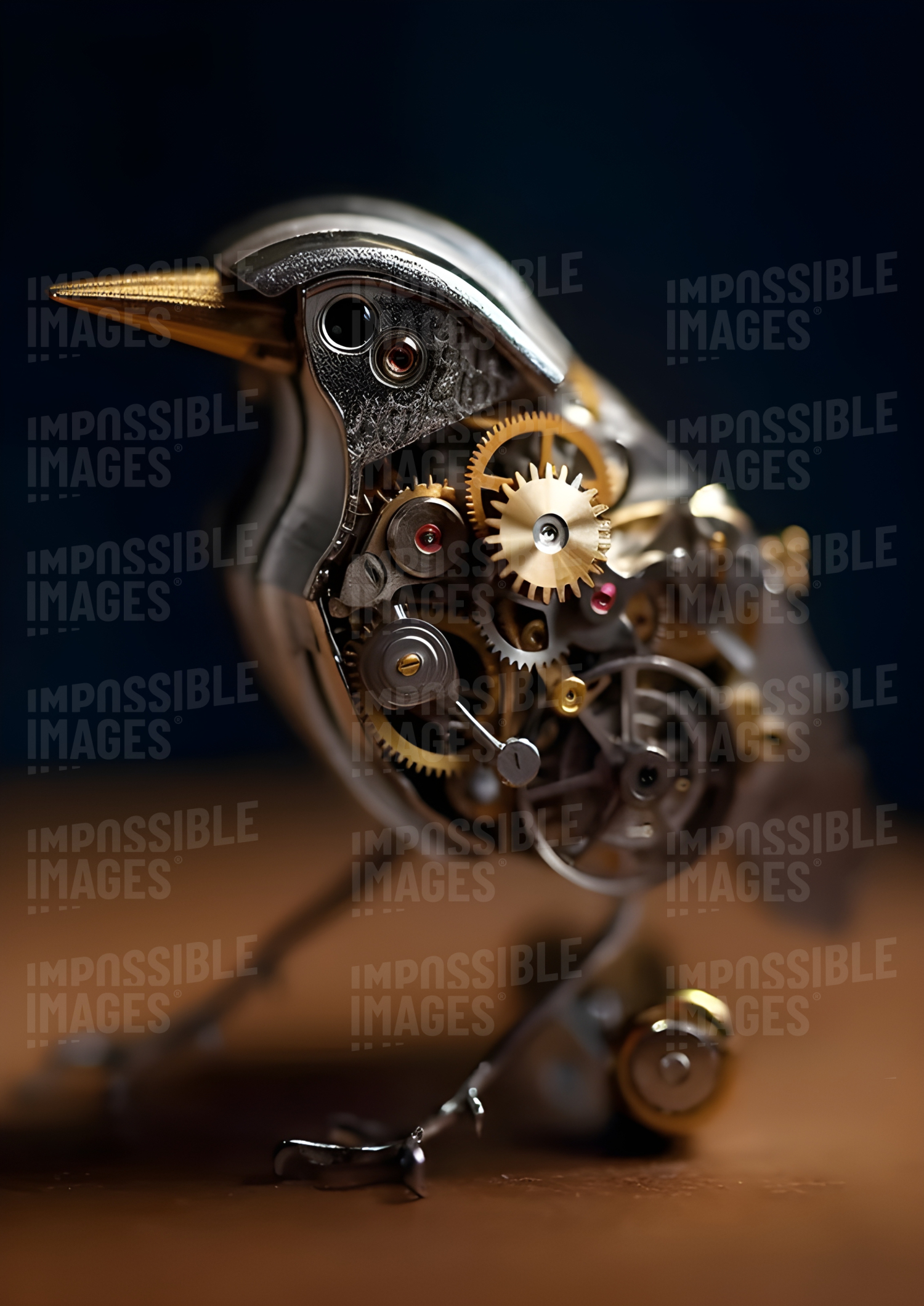 Tiny clockwork bird made from watch parts Impossible Images Unique stock images for