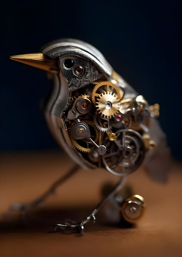 Tiny clockwork bird made from watch parts Impossible Images Unique