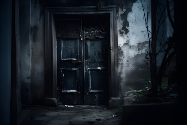 Ominous Front Door Creepy doors in a gothic building - Impossible Images - Unique stock ...