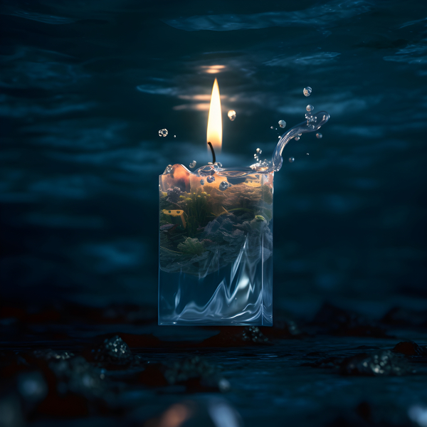 Candle burning underwater Impossible Images Unique stock images for