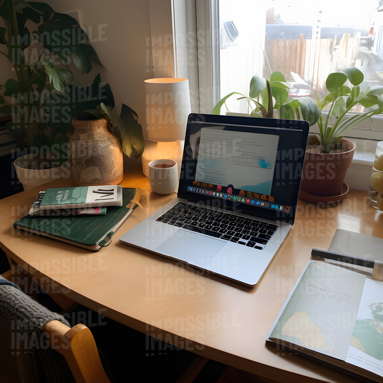 Work from home desk set up Impossible Images Unique stock images