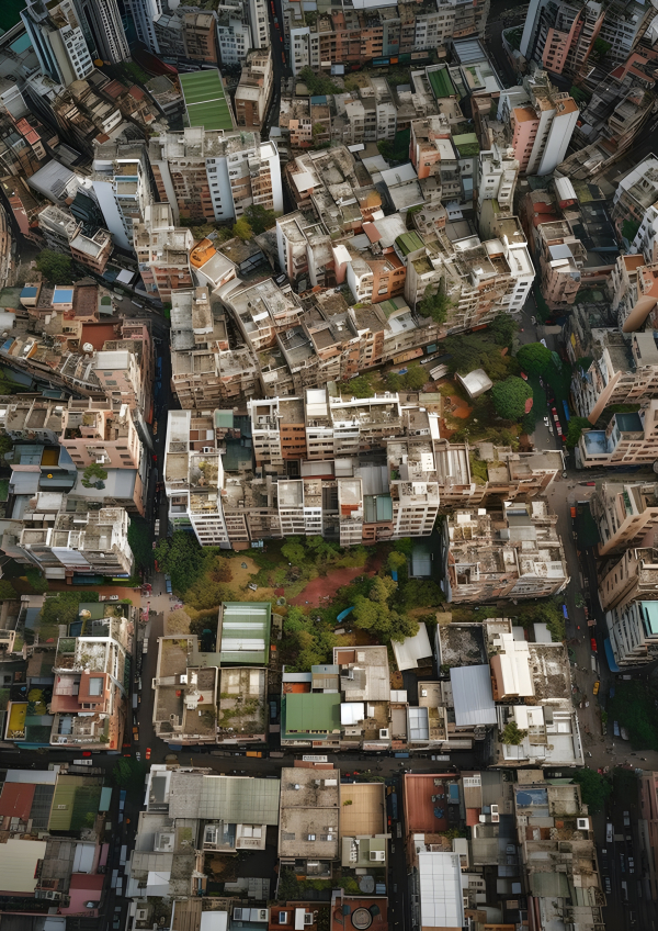 A birds eye view of a city - Impossible Images - Unique stock images