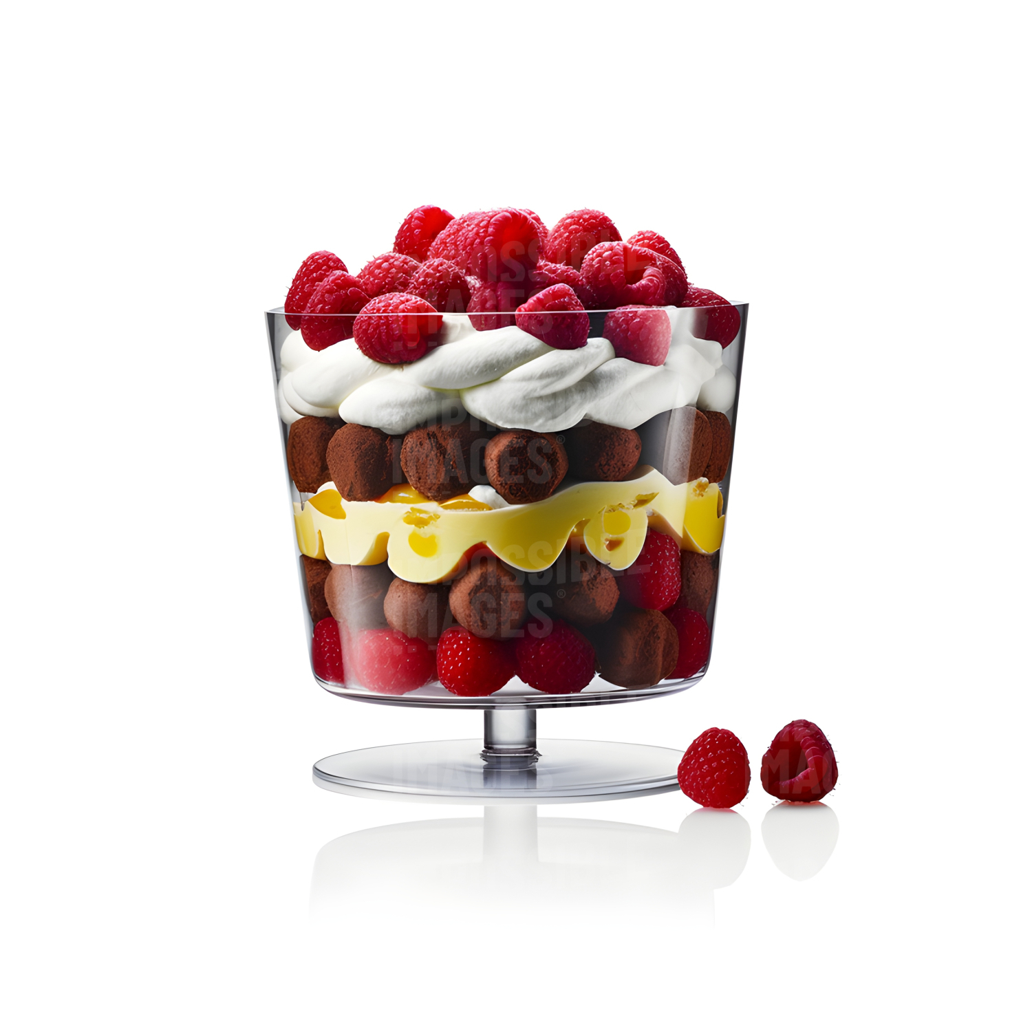 Chocolate custard and raspberry trifle Impossible Images Unique