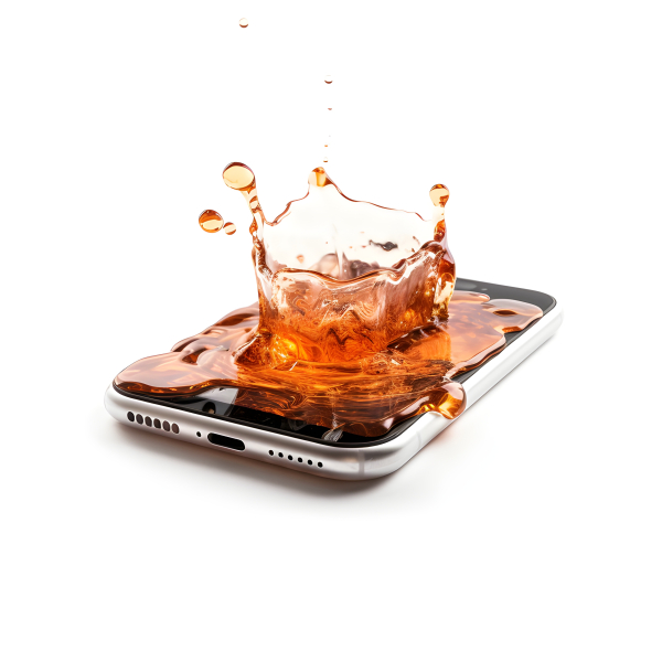 Splash of liquid on the screen of a smart phone Impossible Images